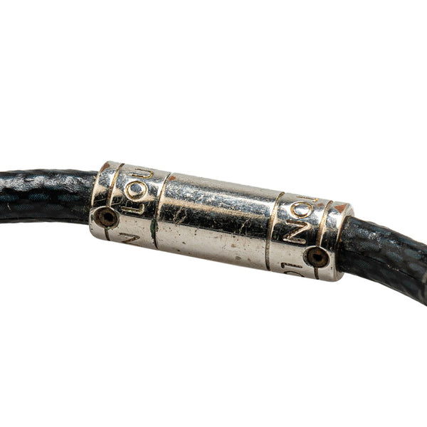 ルイ ヴィトン ダミエ ブラスレ キープ イット ブレスレット M8152E ブラック シルバー PVC メタル メンズ LOUIS VUITTON 【中古】