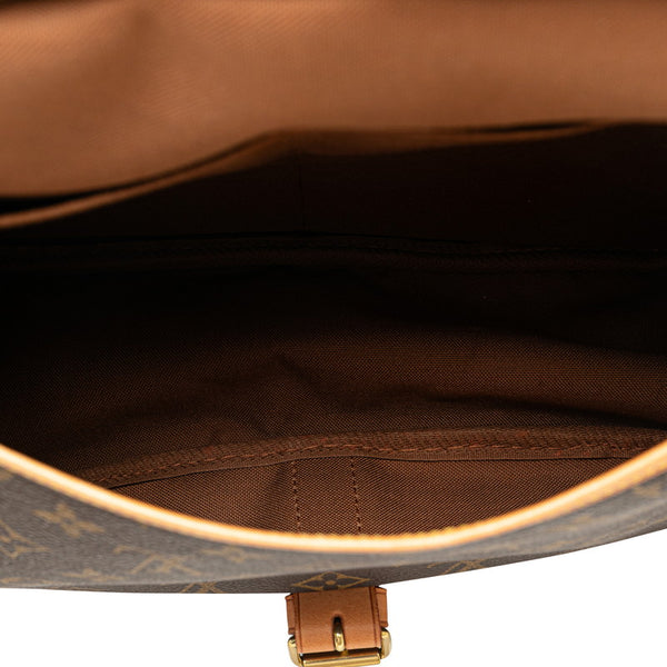 ルイ ヴィトン モノグラム ソミュール35 斜め掛け ショルダーバッグ M42254 ブラウン PVC レザー レディース LOUIS VUITTON 【中古】