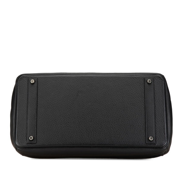 エルメス バーキン40 シルバー金具 ハンドバッグ ブラック シルバー トゴ レディース HERMES 【中古】