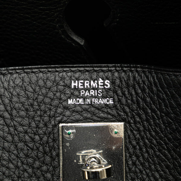 エルメス バーキン40 シルバー金具 ハンドバッグ ブラック シルバー トゴ レディース HERMES 【中古】