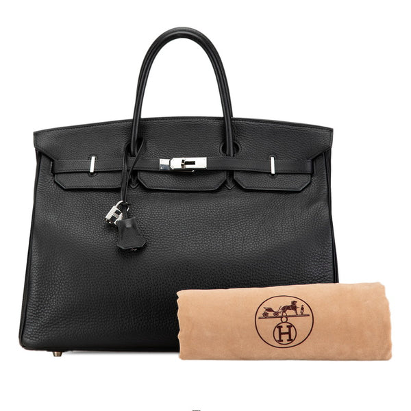 エルメス バーキン40 シルバー金具 ハンドバッグ ブラック シルバー トゴ レディース HERMES 【中古】