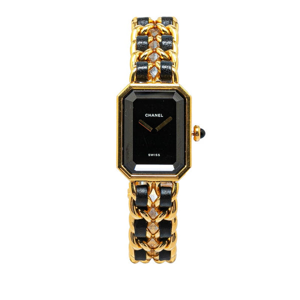 シャネル プルミエール 腕時計 サイズ：L H0001 クオーツ ブラック文字盤 メッキ レディース CHANEL 【中古】