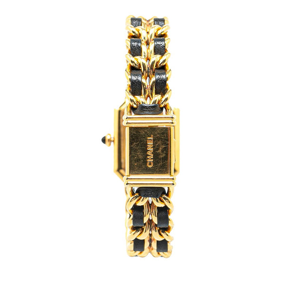 シャネル プルミエール 腕時計 サイズ：L H0001 クオーツ ブラック文字盤 メッキ レディース CHANEL 【中古】