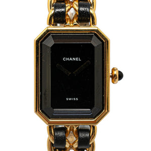 シャネル プルミエール 腕時計 サイズ：L H0001 クオーツ ブラック文字盤 メッキ レディース CHANEL 【中古】