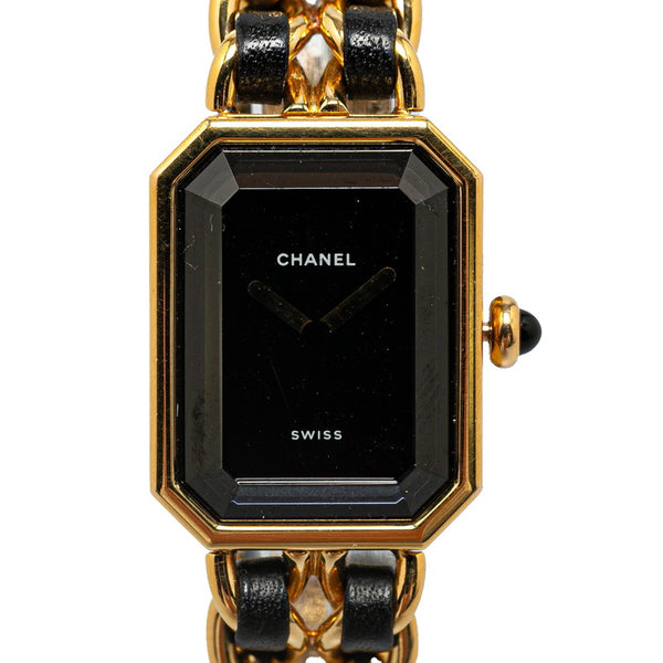 シャネル プルミエール 腕時計 サイズ：L H0001 クオーツ ブラック文字盤 メッキ レディース CHANEL 【中古】