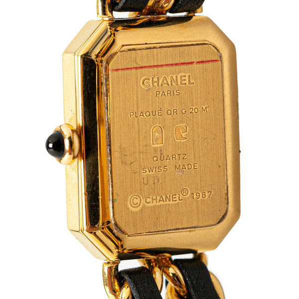シャネル プルミエール 腕時計 サイズ：L H0001 クオーツ ブラック文字盤 メッキ レディース CHANEL 【中古】