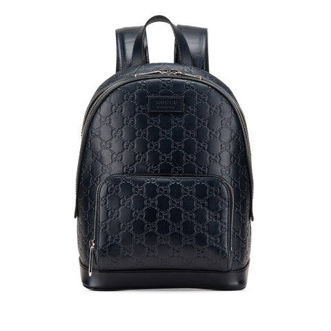 グッチ グッチシマ リュック バックパック 450967 ネイビー レザー レディース GUCCI 【中古】