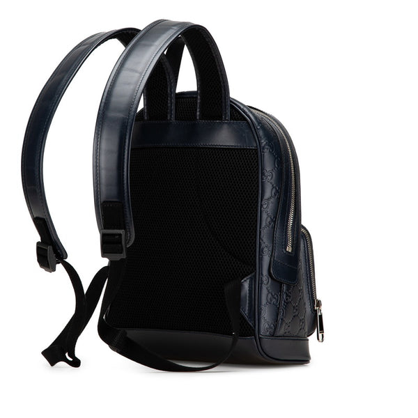 グッチ グッチシマ リュック バックパック 450967 ネイビー レザー レディース GUCCI 【中古】