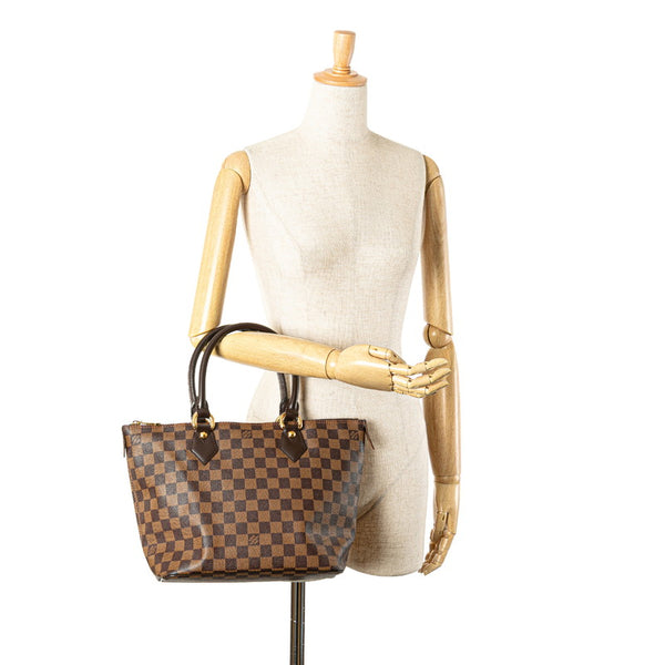ルイ ヴィトン ダミエ サレヤPM ハンドバッグ トートバッグ N51183 ブラウン PVC レザー レディース LOUIS VUITTON 【中古】