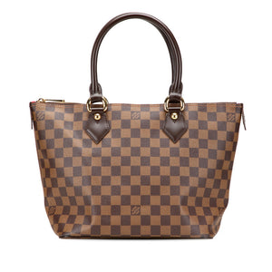 ルイ ヴィトン ダミエ サレヤPM ハンドバッグ トートバッグ N51183 ブラウン PVC レザー レディース LOUIS VUITTON 【中古】