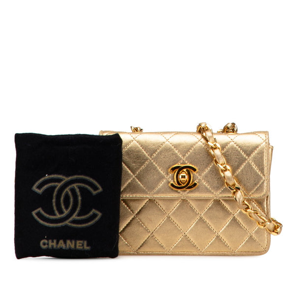 シャネル ミニマトラッセ ココマーク チェーン ショルダーバッグ ゴールド ラムスキン レディース CHANEL 【中古】