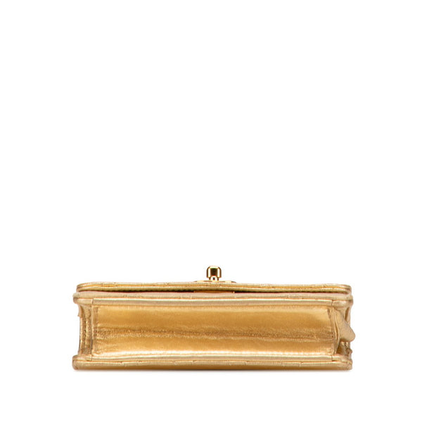 シャネル ミニマトラッセ ココマーク チェーン ショルダーバッグ ゴールド ラムスキン レディース CHANEL 【中古】