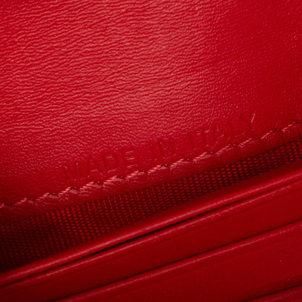 クリスチャンルブタン パロス 二つ折り財布 コンパクトウォレット グレー レッド レザー メンズ Christian Louboutin 【中古】