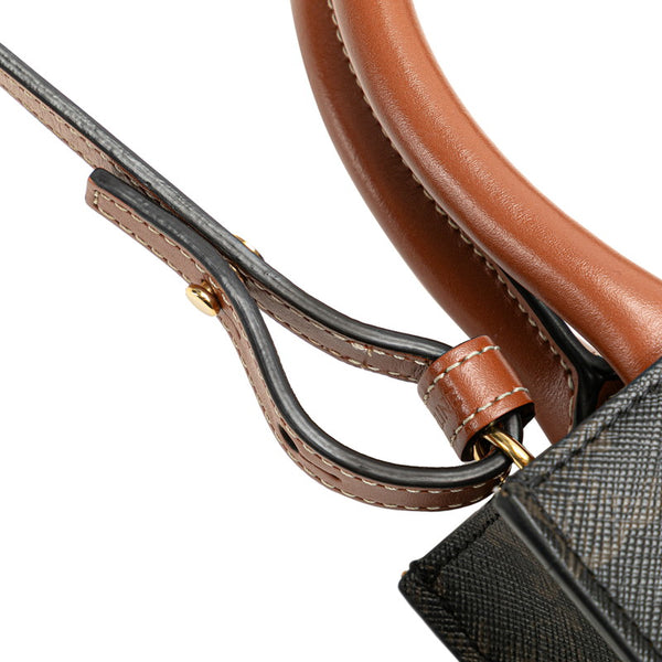 セリーヌ トリオンフ ミニ バーティカル カバ トートバッグ ショルダーバッグ 2WAY ブラウン PVC レザー レディース CELINE 【中古】