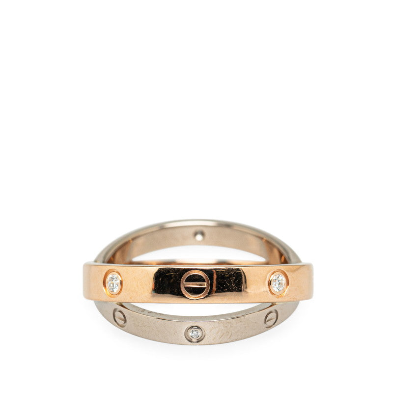 カルティエ ビーラブ リング 指輪 #53 K18WG ホワイトゴールド K18PG ピンクゴールド レディース CARTIER 【中古】
