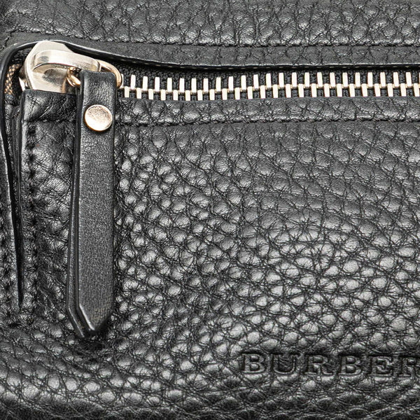 バーバリー ノバチェック 斜め掛け ショルダーバッグ ポシェット ブラック レザー レディース BURBERRY 【中古】