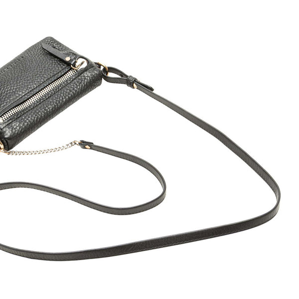 バーバリー ノバチェック 斜め掛け ショルダーバッグ ポシェット ブラック レザー レディース BURBERRY 【中古】