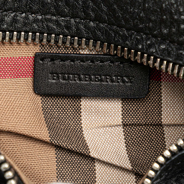 バーバリー ノバチェック 斜め掛け ショルダーバッグ ポシェット ブラック レザー レディース BURBERRY 【中古】
