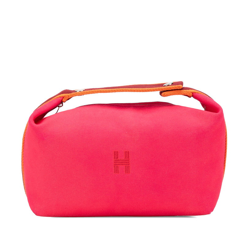 エルメス ブリッドアブラックGM  ハンドバッグ ピンク オレンジ キャンバス レディース HERMES 【中古】