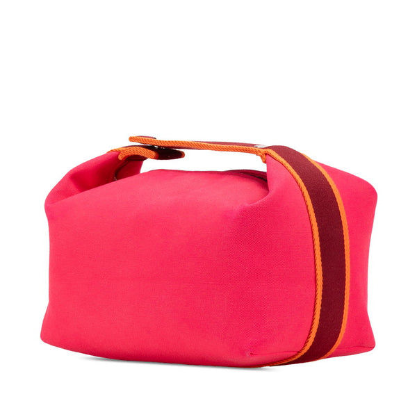 エルメス ブリッドアブラックGM  ハンドバッグ ピンク オレンジ キャンバス レディース HERMES 【中古】