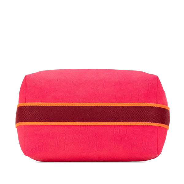 エルメス ブリッドアブラックGM  ハンドバッグ ピンク オレンジ キャンバス レディース HERMES 【中古】