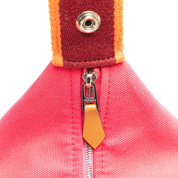 エルメス ブリッドアブラックGM  ハンドバッグ ピンク オレンジ キャンバス レディース HERMES 【中古】