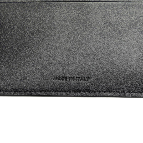 セリーヌ クロコ型押し バイフォールドウォレット 二つ折り財布 ブラック エナメル レディース CELINE 【中古】