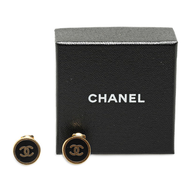 シャネル ココマーク イヤリング ゴールド ブラック メッキ レディース CHANEL 【中古】