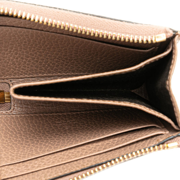 グッチ GGマーモント L字ファスナー 二つ折り財布 658609 ベージュ PVC レザー レディース GUCCI 【中古】