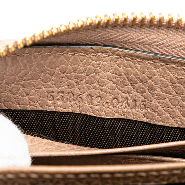 グッチ GGマーモント L字ファスナー 二つ折り財布 658609 ベージュ PVC レザー レディース GUCCI 【中古】