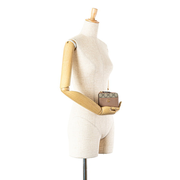 グッチ GGマーモント L字ファスナー 二つ折り財布 658609 ベージュ PVC レザー レディース GUCCI 【中古】