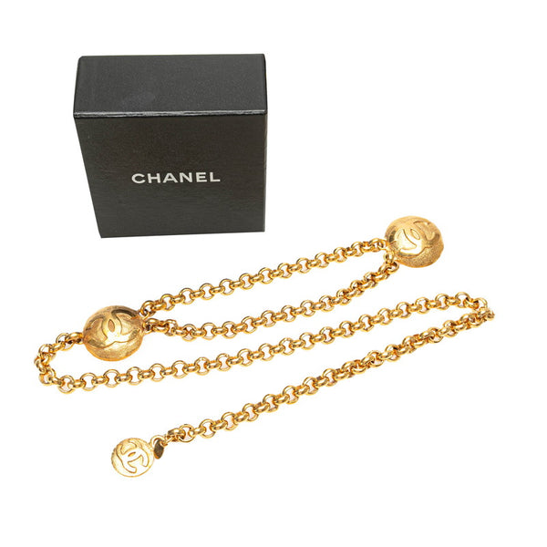 シャネル ココマーク ラウンド チェーン ベルト ゴールド メッキ レディース CHANEL 【中古】