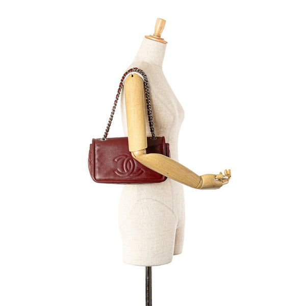 シャネル ココマーク チェーン ハンドバッグ ショルダーバッグ  ワインレッド ボルドー キャビアスキン レディース CHANEL 【中古】