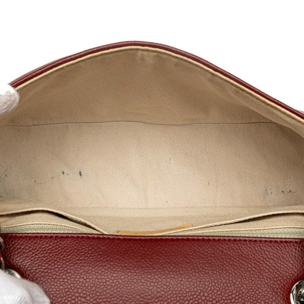 シャネル ココマーク チェーン ハンドバッグ ショルダーバッグ  ワインレッド ボルドー キャビアスキン レディース CHANEL 【中古】