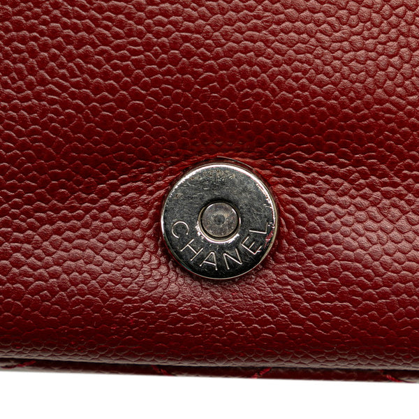 シャネル ココマーク チェーン ハンドバッグ ショルダーバッグ  ワインレッド ボルドー キャビアスキン レディース CHANEL 【中古】