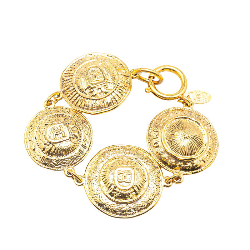 シャネル ココマーク ラウンド ブレスレット ゴールド メッキ レディース CHANEL 【中古】