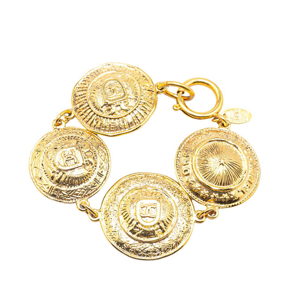 シャネル ココマーク ラウンド ブレスレット ゴールド メッキ レディース CHANEL 【中古】