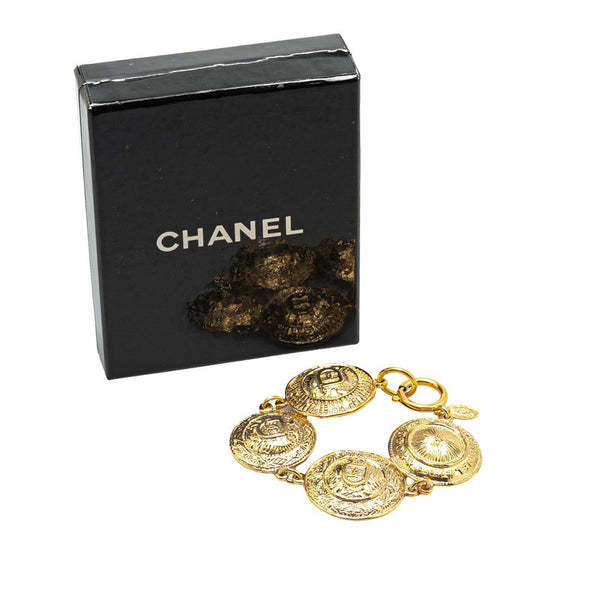 シャネル ココマーク ラウンド ブレスレット ゴールド メッキ レディース CHANEL 【中古】