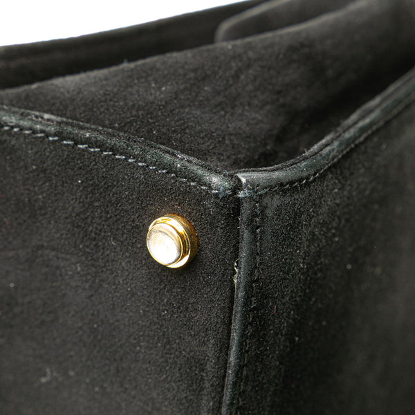 サルヴァトーレフェラガモ ヴァラリボン ハンドバッグ ショルダーバッグ 2WAY BA21 4178 ブラック スウェード レディース Salvatore Ferragamo 【中古】