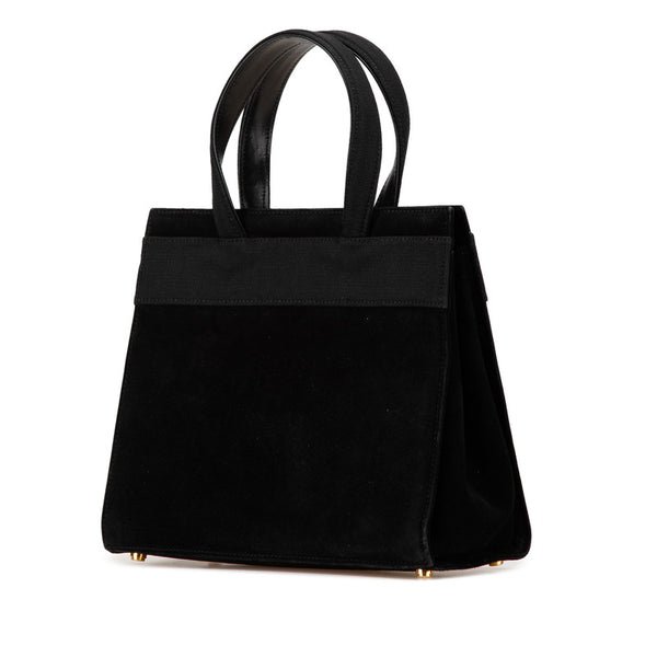 サルヴァトーレフェラガモ ヴァラリボン ハンドバッグ ショルダーバッグ 2WAY BA21 4178 ブラック スウェード レディース Salvatore Ferragamo 【中古】