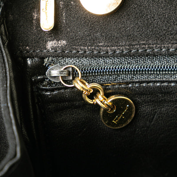 サルヴァトーレフェラガモ ヴァラリボン ハンドバッグ ショルダーバッグ 2WAY BA21 4178 ブラック スウェード レディース Salvatore Ferragamo 【中古】