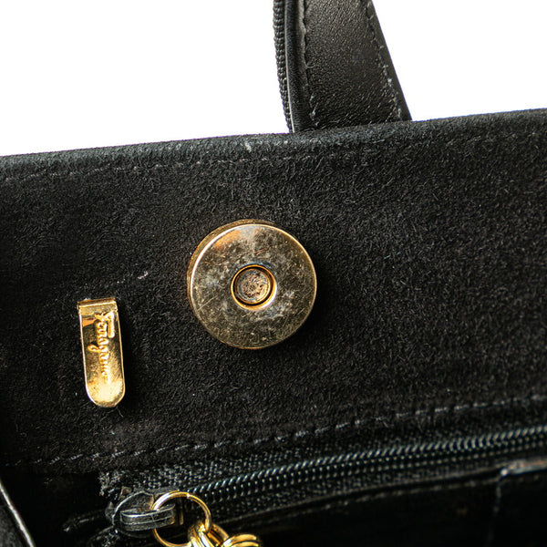 サルヴァトーレフェラガモ ヴァラリボン ハンドバッグ ショルダーバッグ 2WAY BA21 4178 ブラック スウェード レディース Salvatore Ferragamo 【中古】