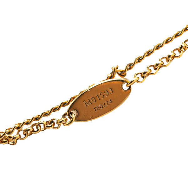 ルイ ヴィトン LV パドロック ペンダントネックレス M01593 ゴールド メッキ ラインストーン レディース LOUIS VUITTON 【中古】