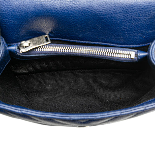 サンローラン YSL モノグラム カレッジ チェーンショルダーバッグ ブルー レザー レディース SAINT LAURENT 【中古】