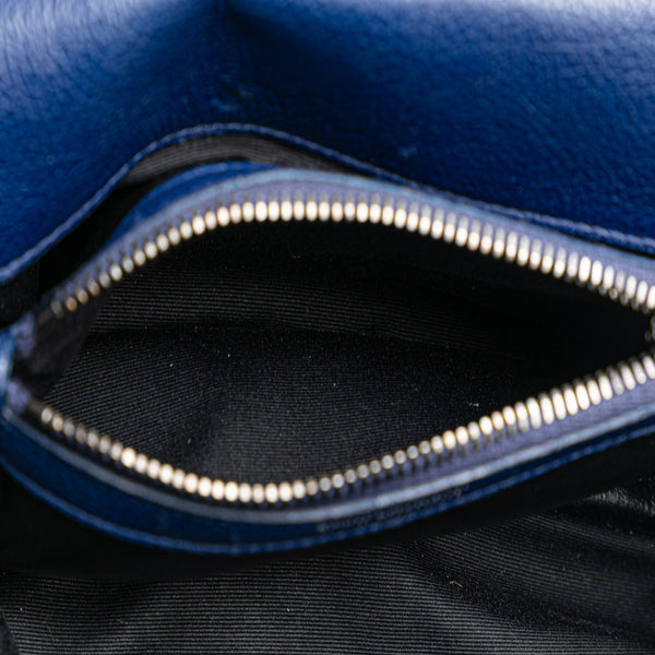 サンローラン YSL モノグラム カレッジ チェーンショルダーバッグ ブルー レザー レディース SAINT LAURENT 【中古】
