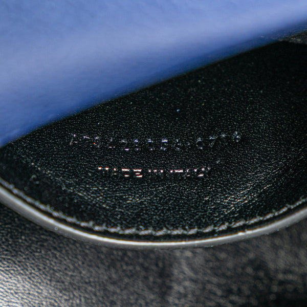 サンローラン YSL モノグラム カレッジ チェーンショルダーバッグ ブルー レザー レディース SAINT LAURENT 【中古】