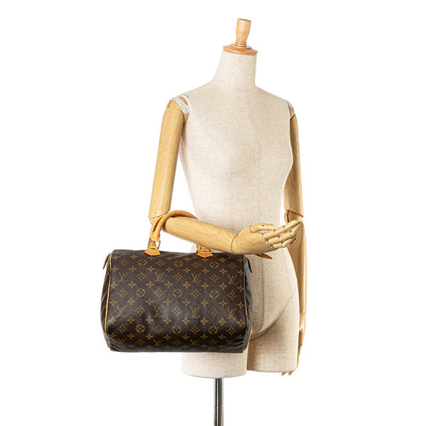 ルイ ヴィトン モノグラム スピーディ30 ハンドバッグ M41526 ブラウン PVC レザー レディース LOUIS VUITTON 【中古】