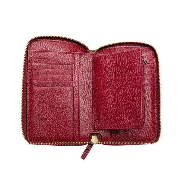 グッチ ラウンドファスナー 長財布 420113 ワインレッド レザー レディース GUCCI 【中古】