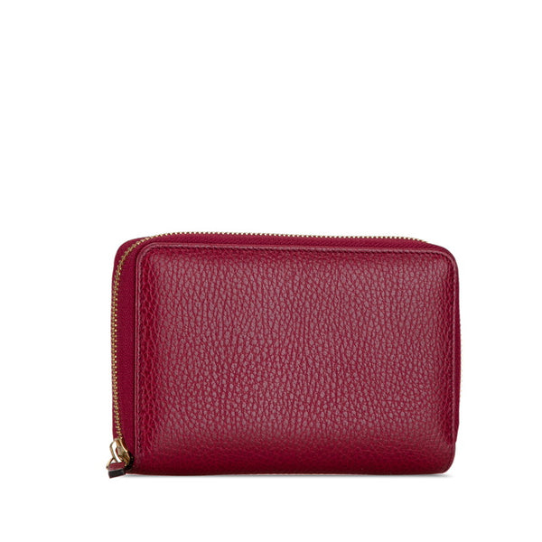 グッチ ラウンドファスナー 長財布 420113 ワインレッド レザー レディース GUCCI 【中古】