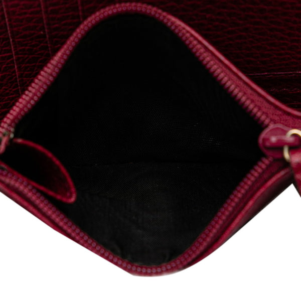 グッチ ラウンドファスナー 長財布 420113 ワインレッド レザー レディース GUCCI 【中古】